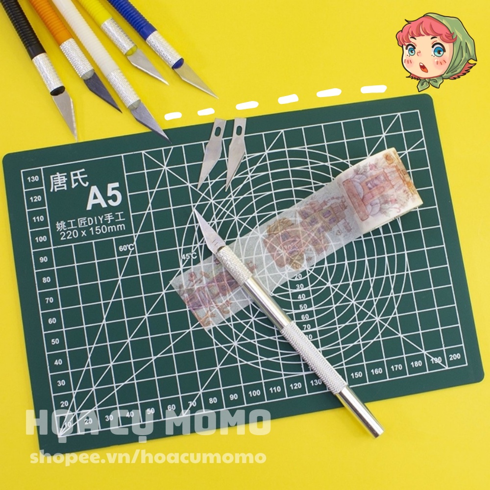 Bàn cắt kỹ thuật, tấm lót cắt giấy nghệ thuật, bàn khắc sticker, washi khổ A5