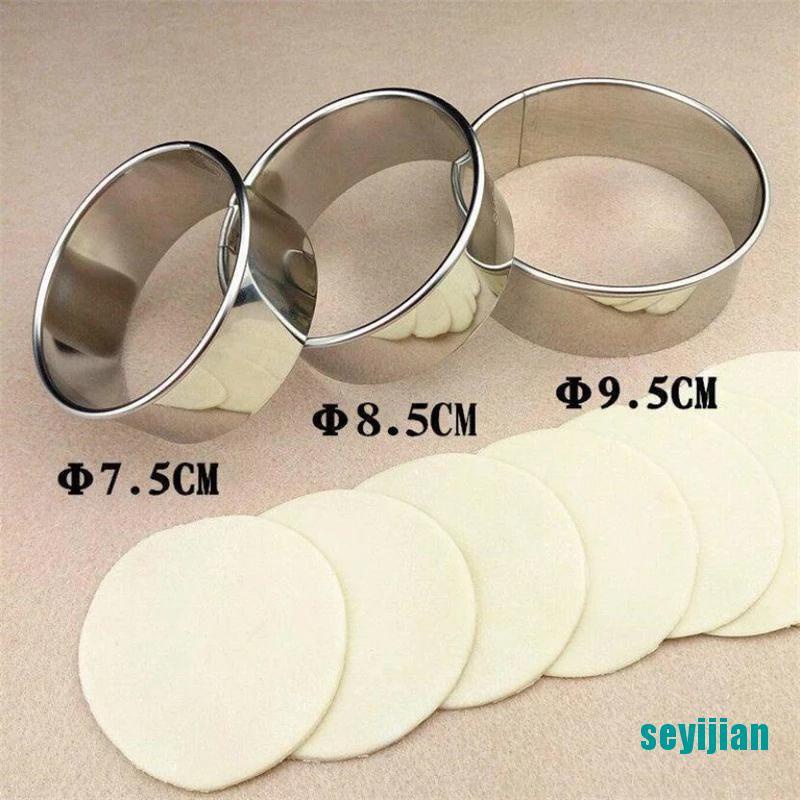 Khuôn Làm Bánh Bao Hình Tròn Bằng Thép Không Gỉ 3 Kích Cỡ