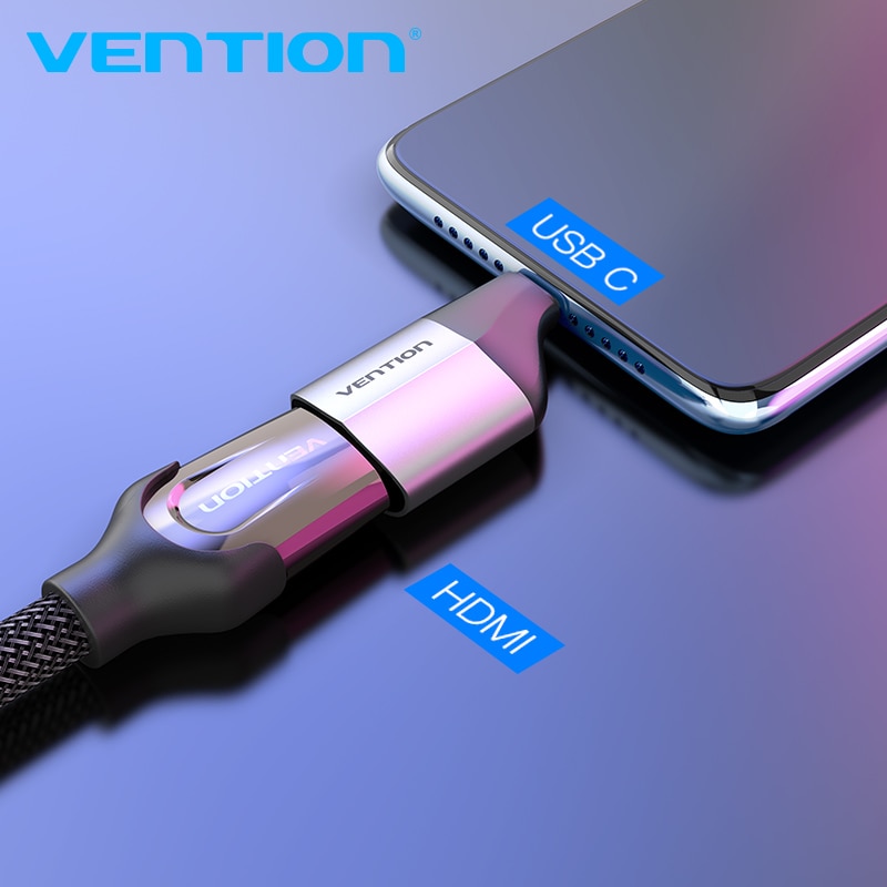 Vention Đầu Chuyển Đổi Type-c Sang Hdmi 4k Hdmi 1.4 & 2.0 Cho Macbook Pro 2018 / 2017