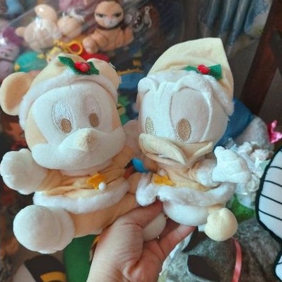 Cặp vịt donald và chuột mickey màu trắng làm quà noel