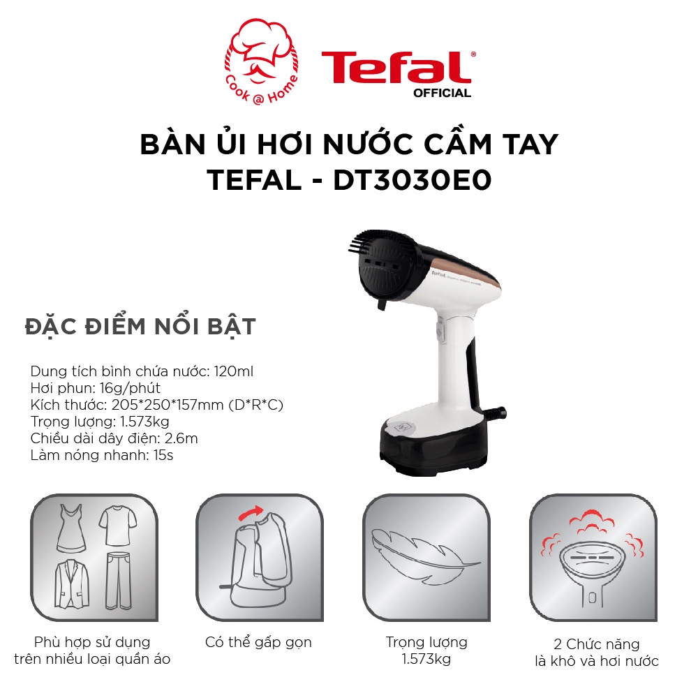 Bàn ủi cầm tay Tefal DT3030E0 - 1300W