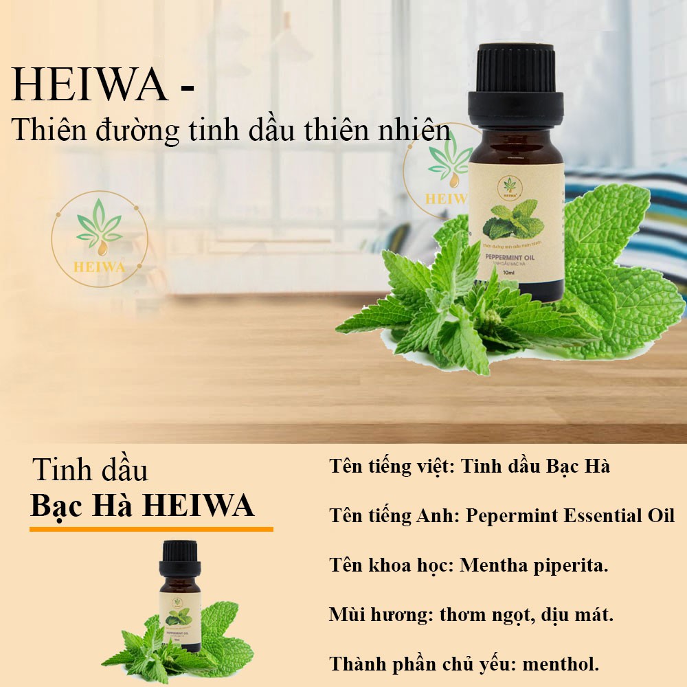 Tinh dầu Bạc hà HEIWA nhập khẩu Ấn Độ có giấy kiểm định, dung tích 10ml