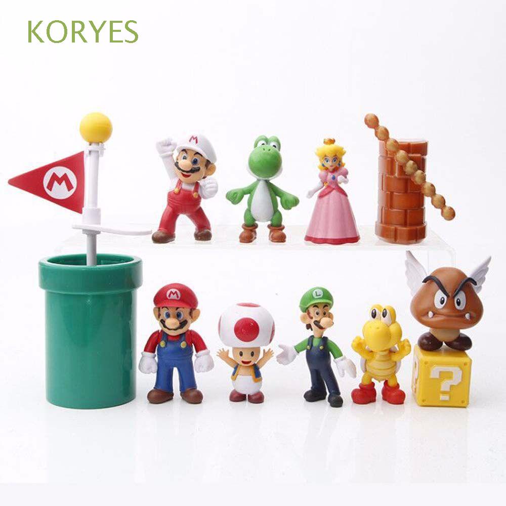 Mô Hình Nhân Vật Super Mario Bros Hoạt Hình Cho Trẻ Em Set 12 Mô Hình Nhân Vật Game Mario Bằng PVC