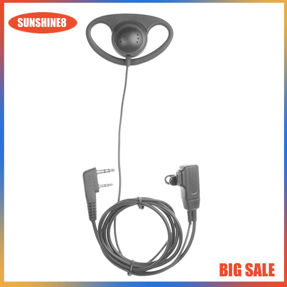 【SUN】2 Pin D-Shape Earpiece Headset MIC PTT Mic Earpiece Earphone for Baofeng