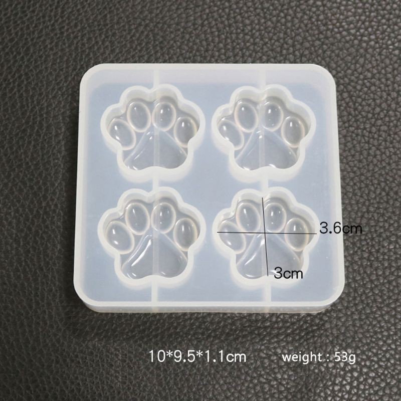 Khuôn Silicone Tạo Hình Làm Mặt Dây Chuyền Hình Móng Thú Cưng / Bông Tuyết / Dấu Chân Thú Cưng Dễ Thương