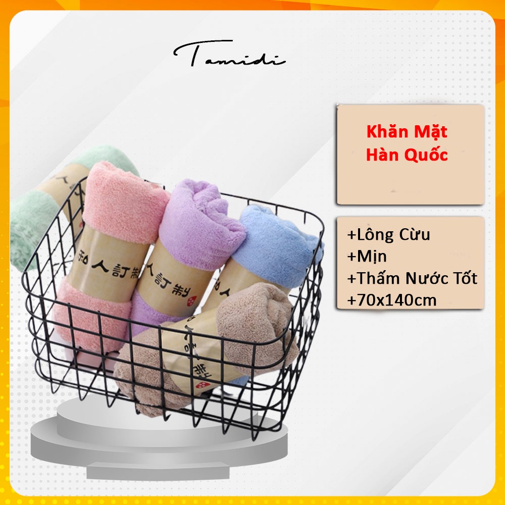 Khăn Mặt Hàn Quốc Siêu Mềm Mại Siêu Thấm Hút 50x30cm- Khăn Mặt Lông Cừu cotton Tamidi