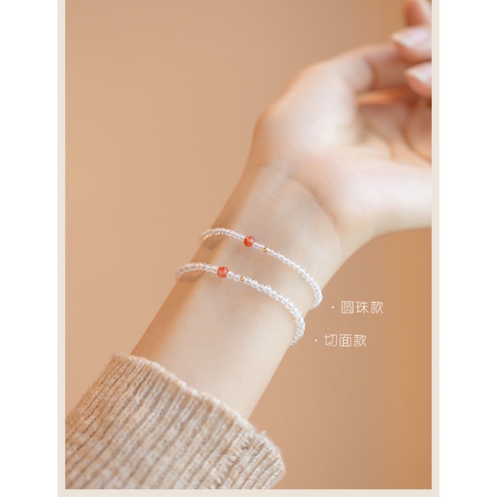 [Hàng Mới] Vòng Tay Chuỗi Hạt Đỏ Trắng Thiết Kế Niche