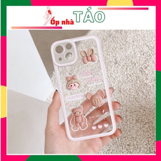 Ốp lưng iPhone silicon hình gấu nơ nổi