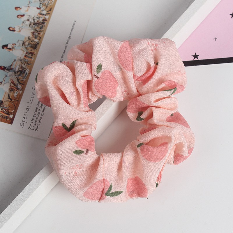 Dây Buộc Tóc Vải Scrunchies Dây Cột Tóc Họa Tiết Trái Cây Siêu Xinh