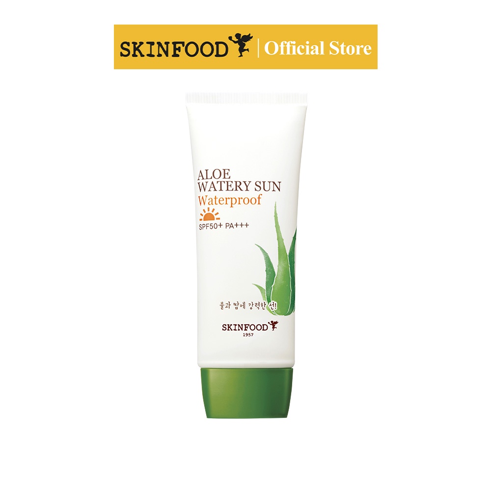 Kem chống nắng SKINFOOD làm từ nha đam SPF50+ PA+++ 50ml không dính làm dịu kháng nước bền màu