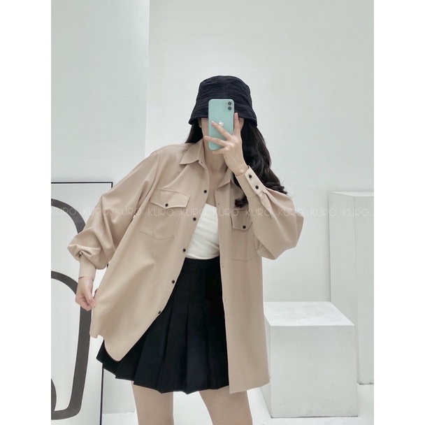 Áo sơ mi over- rộng 2 màu