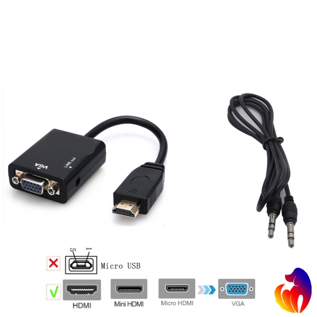 Cáp chuyển đổi 3 trong 1 HDMI sang VGA + Micro HDMI sang HDMI + Mini HDMI sang HDMI Blackhole