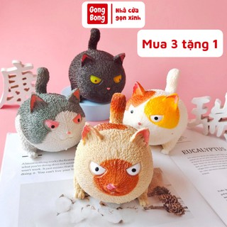 Mèo silicon giảm stress mèo giận dữ chất liệu cao su co giãn cao cấp mô hình mèo ngây ngô cute Gong Bong store