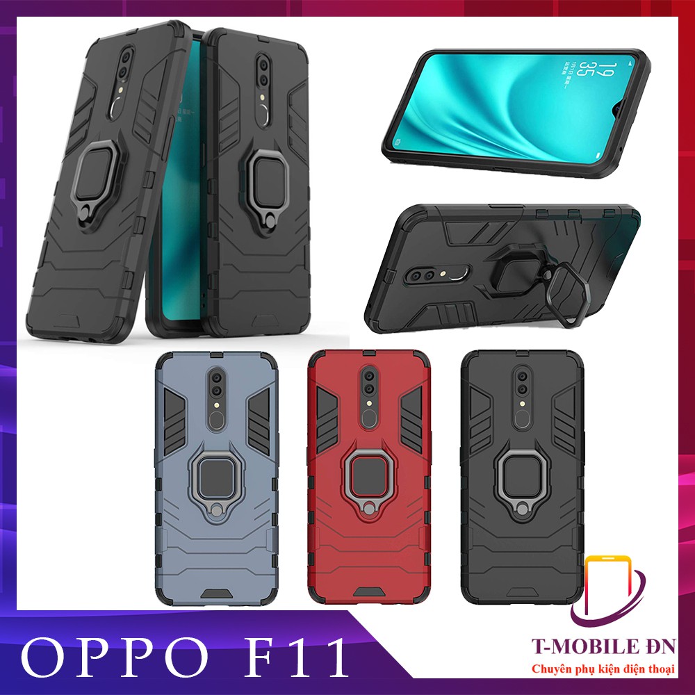 Ốp lưng Oppo F11 🔥FREESHIP🔥 iron man chống sốc kèm nhẫn iring chống xem video bảo vệ camera