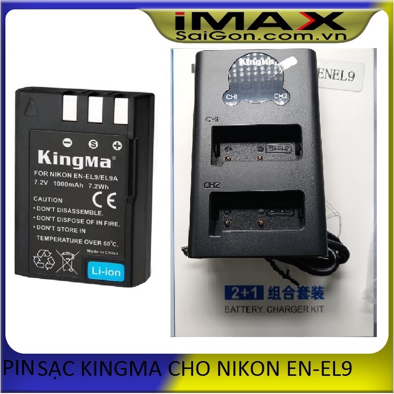 BỘ 2 PIN 1 SẠC ĐÔI KINGMA CHO NIKON EN-EL9