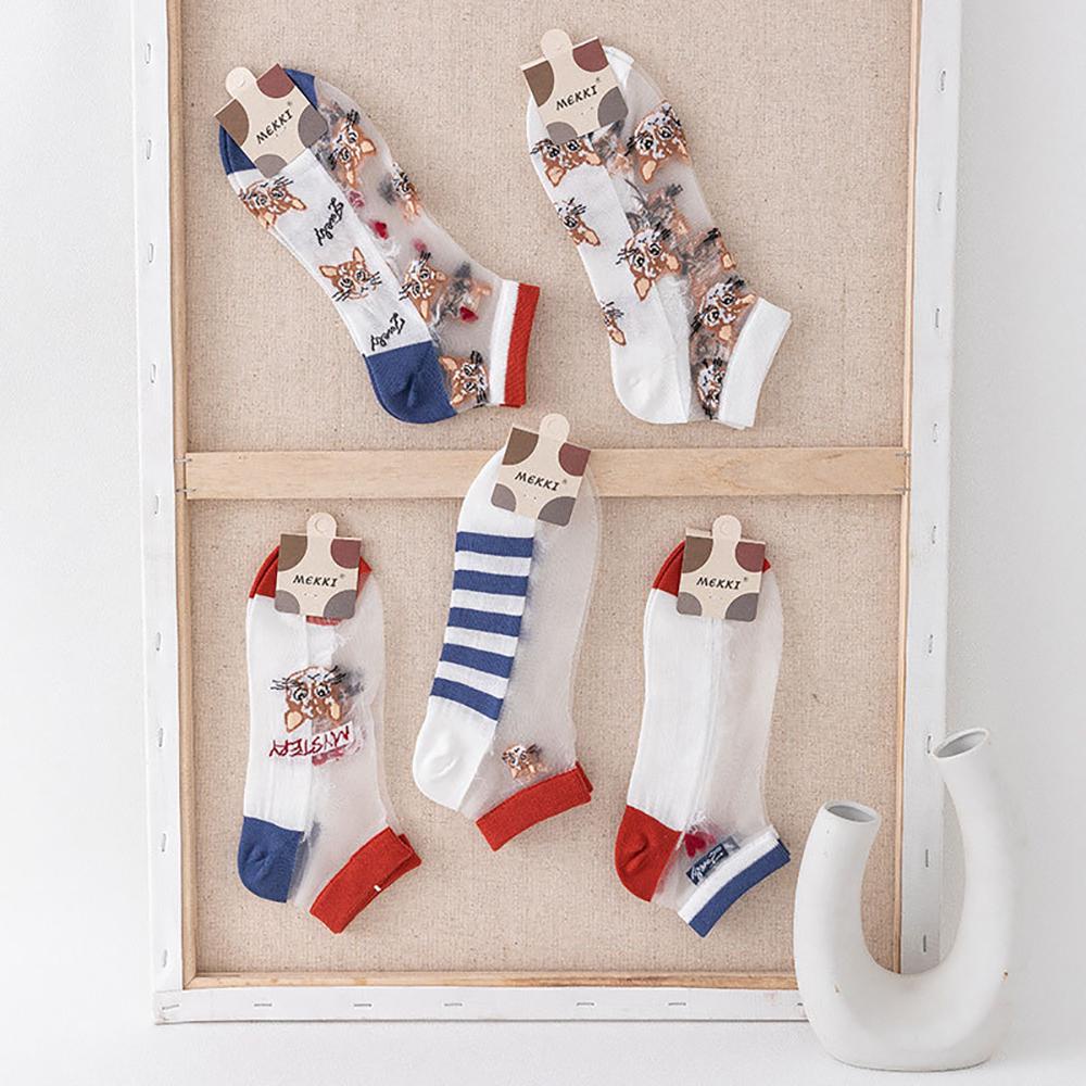 AROMA Vớ Nữ In Hình Mèo Thời Trang