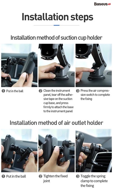 Bộ đế giữ điện thoại Baseus sạc nhanh không dây và cảm biến tự động 15W