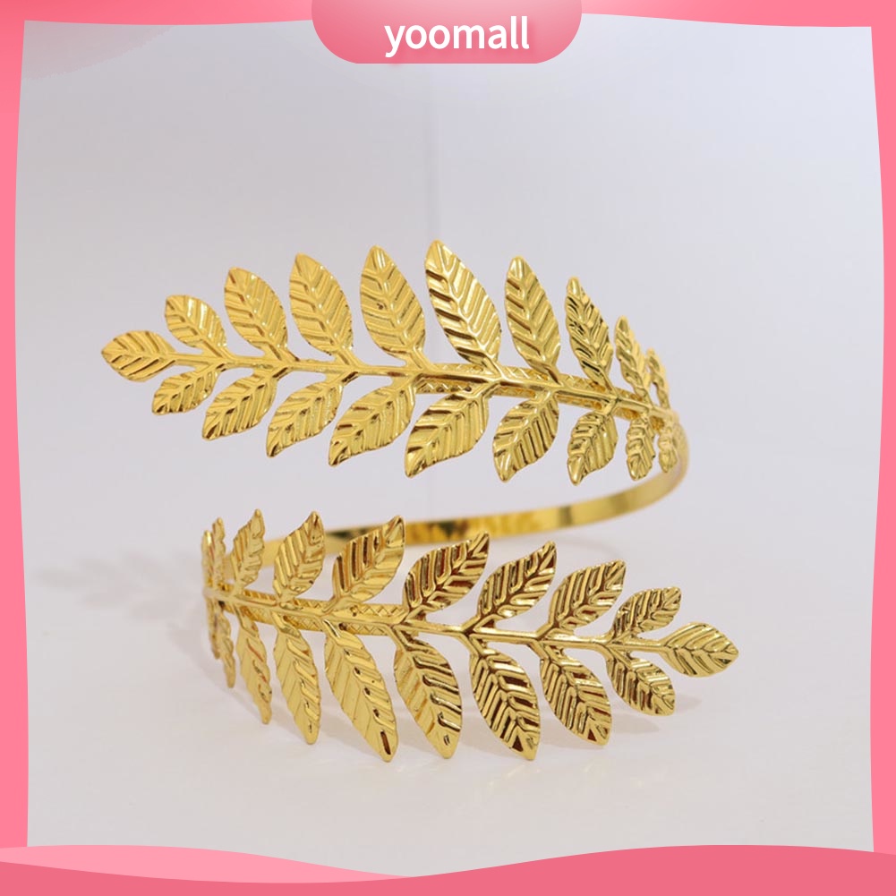 Vòng Đeo Cánh Tay Hở Bằng Kim Loại Hình Chiếc Lá Thời Trang Cho Nữ