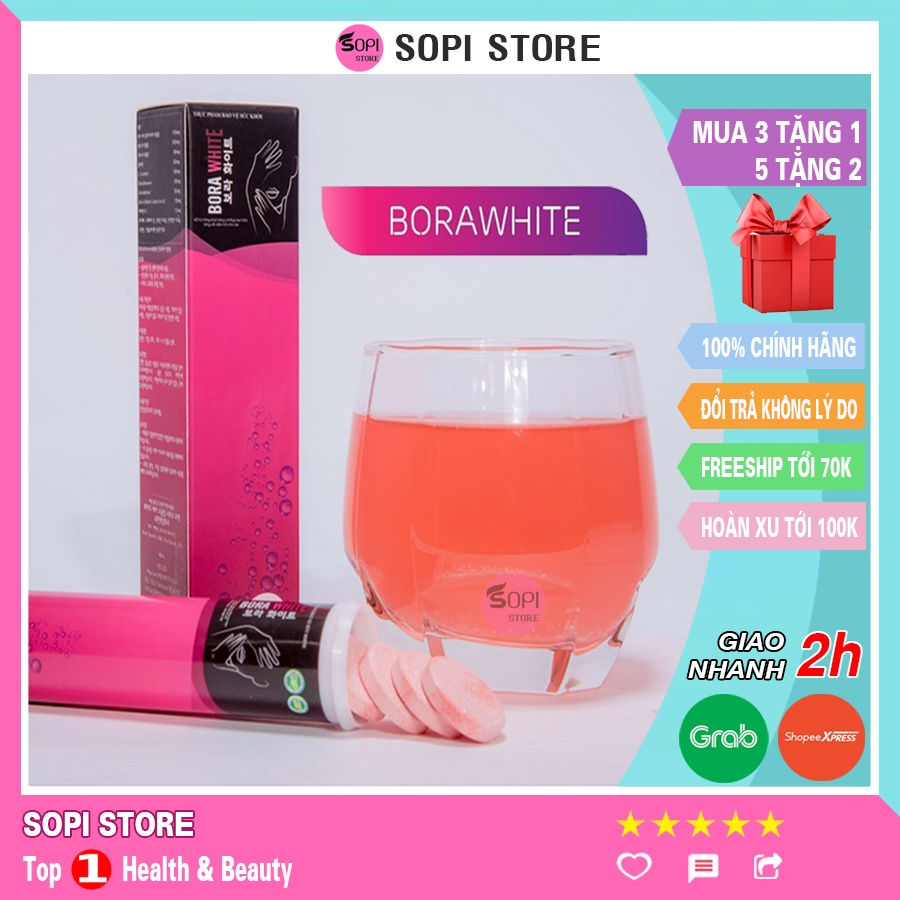 Bora White - Viên sủi trắng da Hàn Quốc chính hãng Tuýp 20 viên - Sopi Store