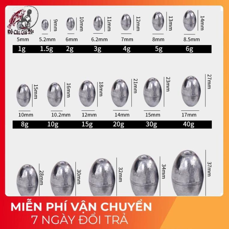 ⭐️⭐️ Chì Câu Cá, Chì Tròn Xuyên Tâm Chất Lượng