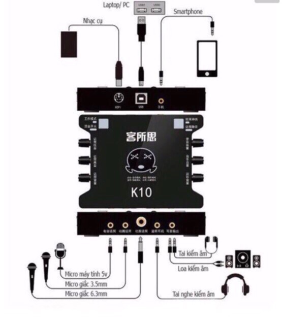 Bộ thu âm k10 hãng xox bảo hành 6 tháng.