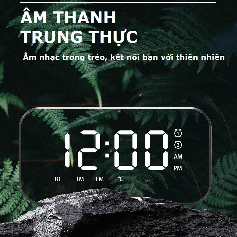 Loa bluetooth kiêm đồng hồ báo thức không dây Gutek G15 kiêm đèn ngủ âm thanh hay