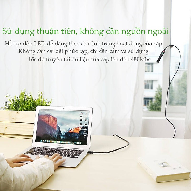 Cáp USB Nối Dài 15m Ugreen 10323 Có Chipset Khuếch Đại - Hàng Chính Hãng