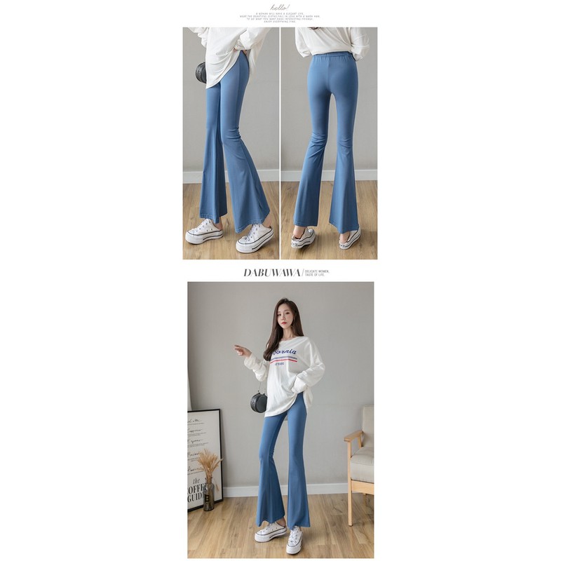 🤰quần bầu cotton ống loe cạp thấp kèm video( sẵn hàng giao ngay)