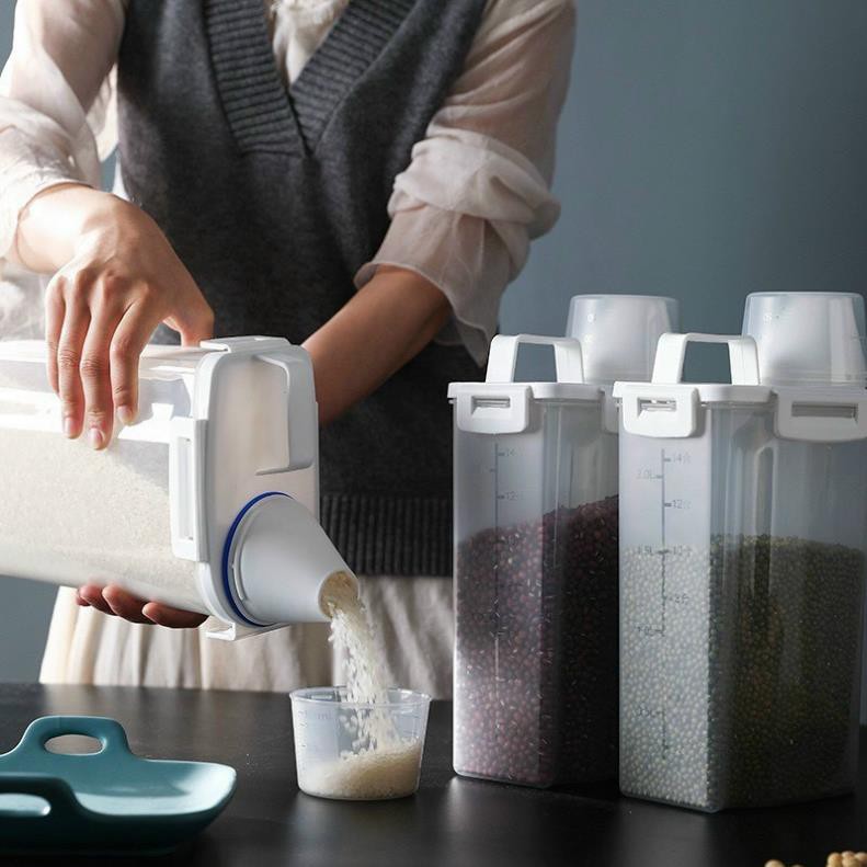 Hộp Bảo Quản Thực Phẩm, Lọ, Hũ Nhựa Trong Suốt 2500 Nhiều Ngăn Đựng Gia Vị,Đồ Khô, Ngũ Cốc,...