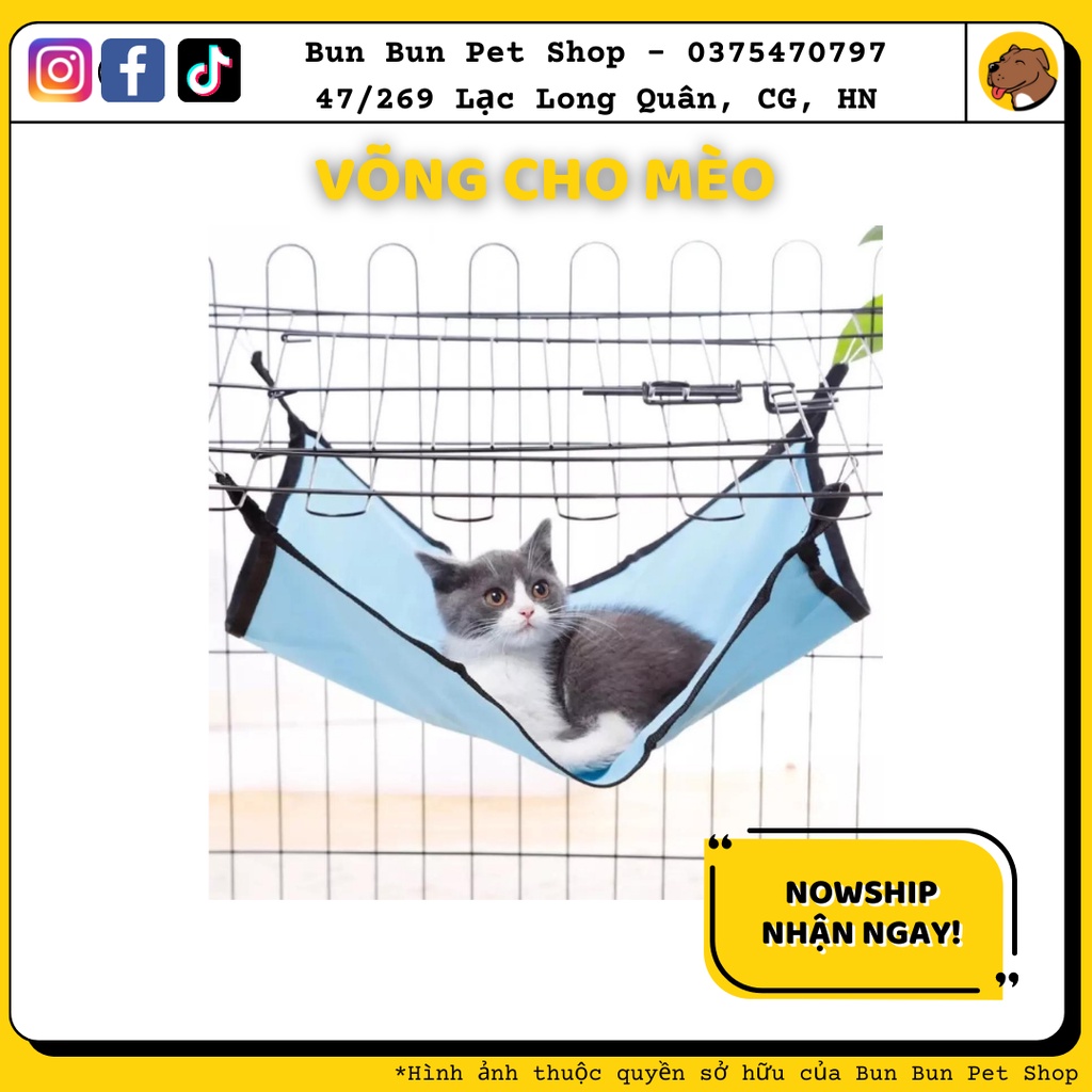 Võng chất nỉ treo chuồng/lồng cho mèo