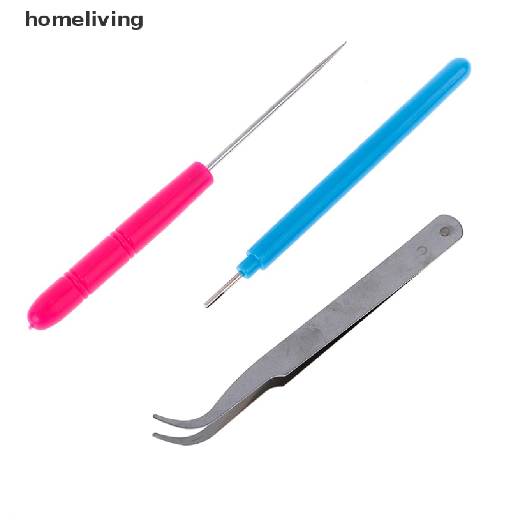 homeliving 3xPaper DIY Set Quilling Paper Tools Tweezer Needle Pins Slotted Pen Tool Kit .