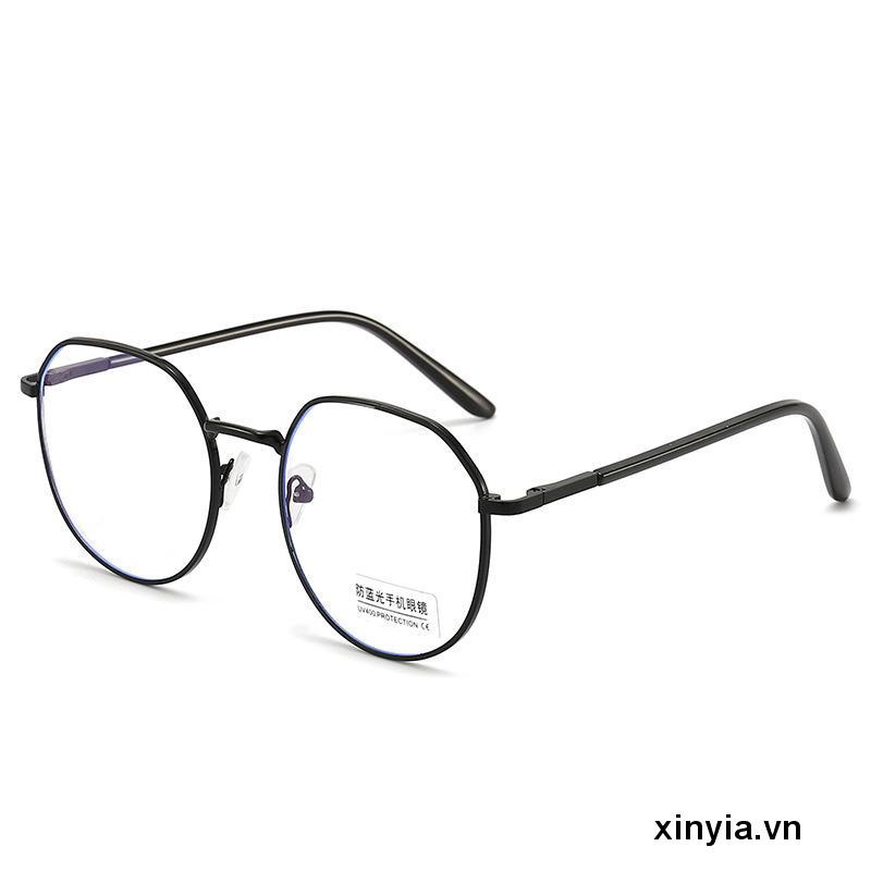 Mắt Kính Gọng Kim Loại Chống Ánh Sáng Xanh Phong Cách Retro Thời Trang Unisex