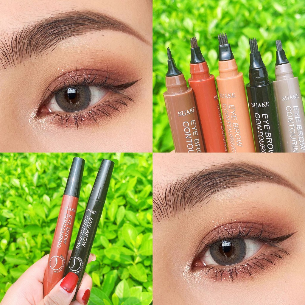 (Bán Buôn Sỉ) Bút Kẻ Lông Mày Phẩy Sợi 4D Chống Nước Lâu Trôi Suake