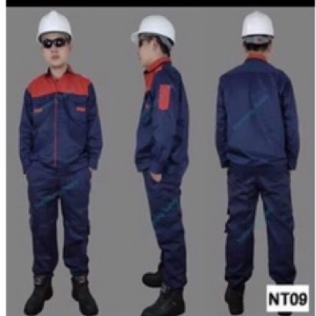 Bộ quần áo bảo hộ lao động vải kaki 3.1, hàng may kĩ HD09