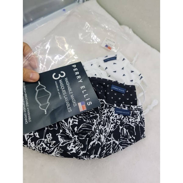 Set 3 khẩu trang vải Perry Ellis chính hãng Mỹ