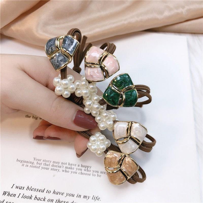 1/2/3/4 Chiếc / Bộ Mới Về Mới Dây Cột Tóc Cao Su Co Giãn Đính Hạt Ngọc Trai Thời Trang Hàn Quốc dreamdiary