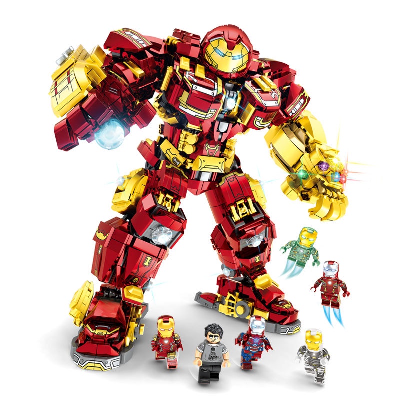 (có sẵn) lắp ráp mô hình Super Heroes Ironman LY 76066  HEROES STEEL MECHA IRON MAN  Robot HulkBuste