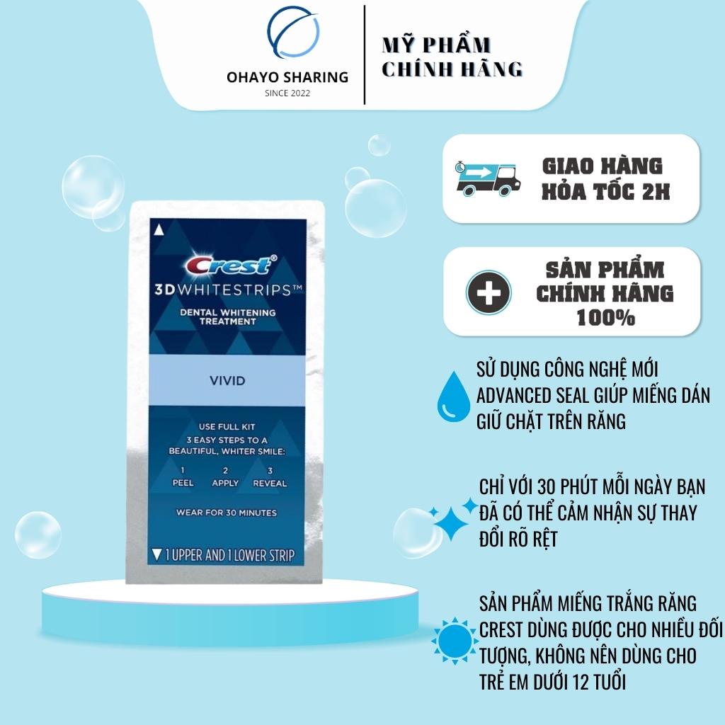 Miếng Dán Trắng Răng Crest 3D Whitestrips VIVID [Miếng Lẻ]