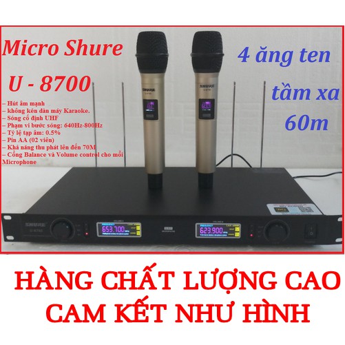 MIC KHÔNG DÂY Shure U8700 âm thanh chuẩn, giá ưu đãi