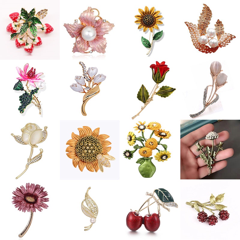 Trâm Cài Áo Hình Hoa Quả Đính Đá Tinh Xảo Thời Trang Cao Cấp 2022 Cho Nữ