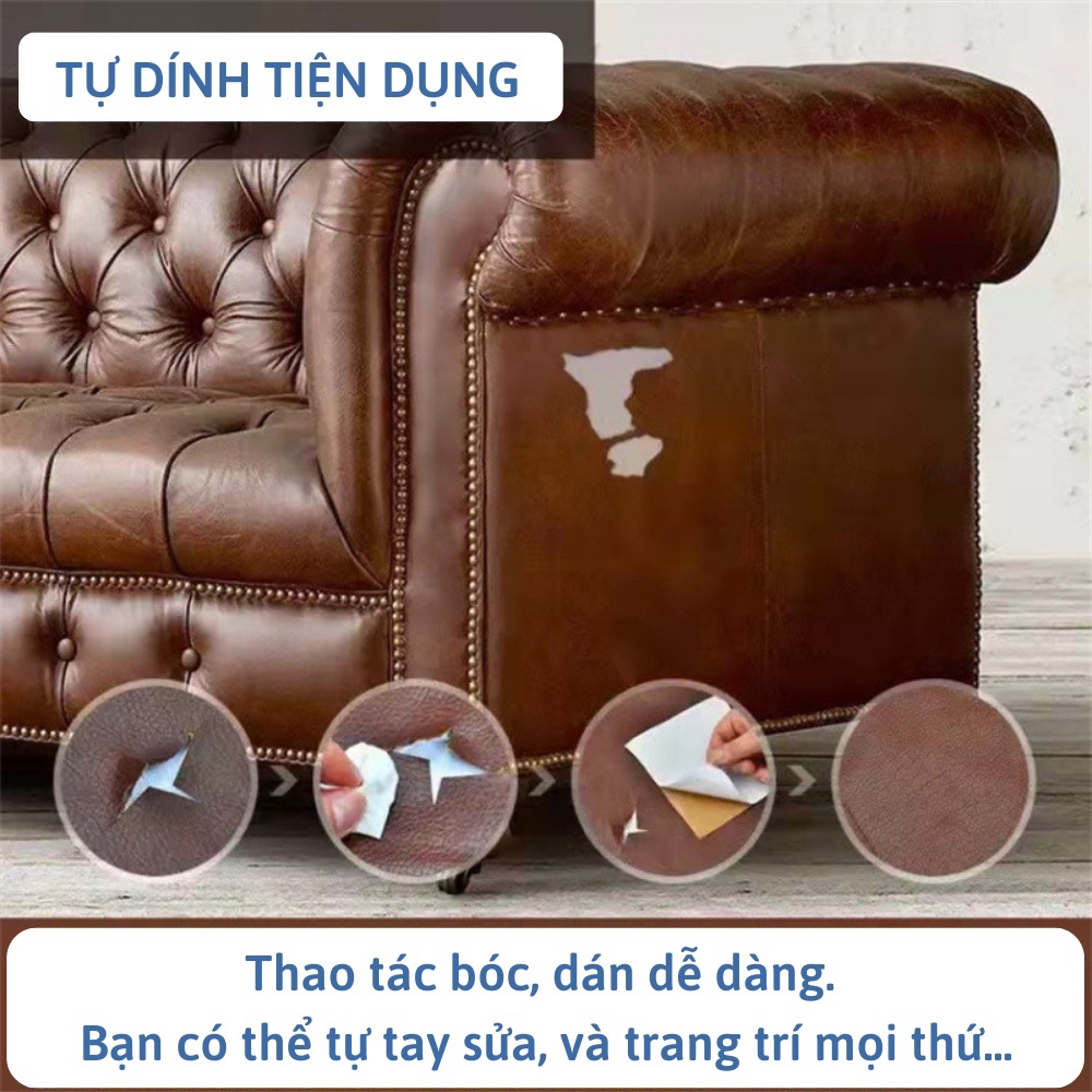 Miếng dán vải da PU tự dính sửa ghế sofa chữa đồ nội thất da cao cấp 6M | BigBuy360 - bigbuy360.vn