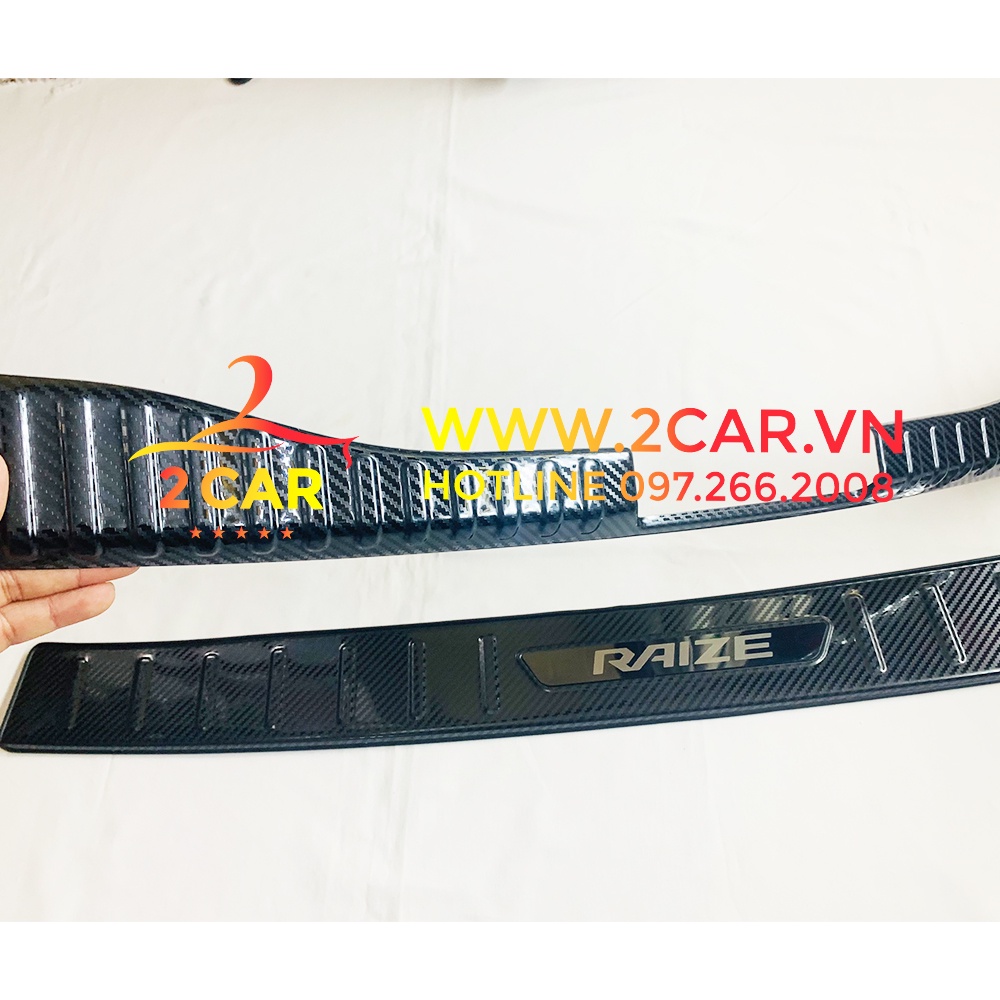 Chống trầy cốp trong, ngoài Carbon xe Toyota Raize 2021-2022,vân cacbon cao cấp
