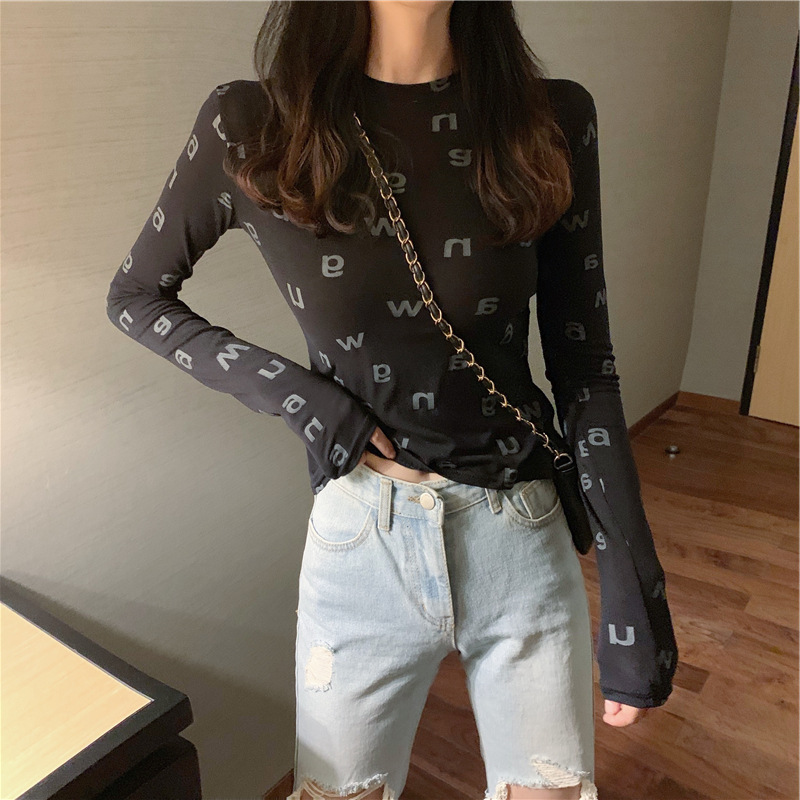 NRVP 2020 áo sơ mi nữ đáy mới mùa thu / mùa đông áo thun dài tay