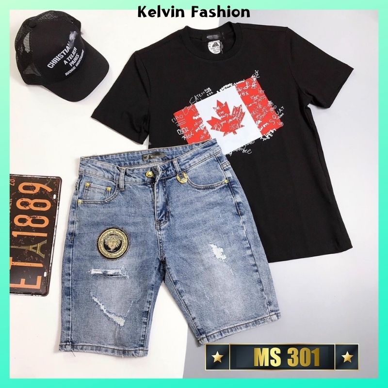 Quần sọt jean nam thời trang Kelvin Fashion, quần short jean nam vải bò co giãn mềm mịn, form cực chuẩn - MQ257