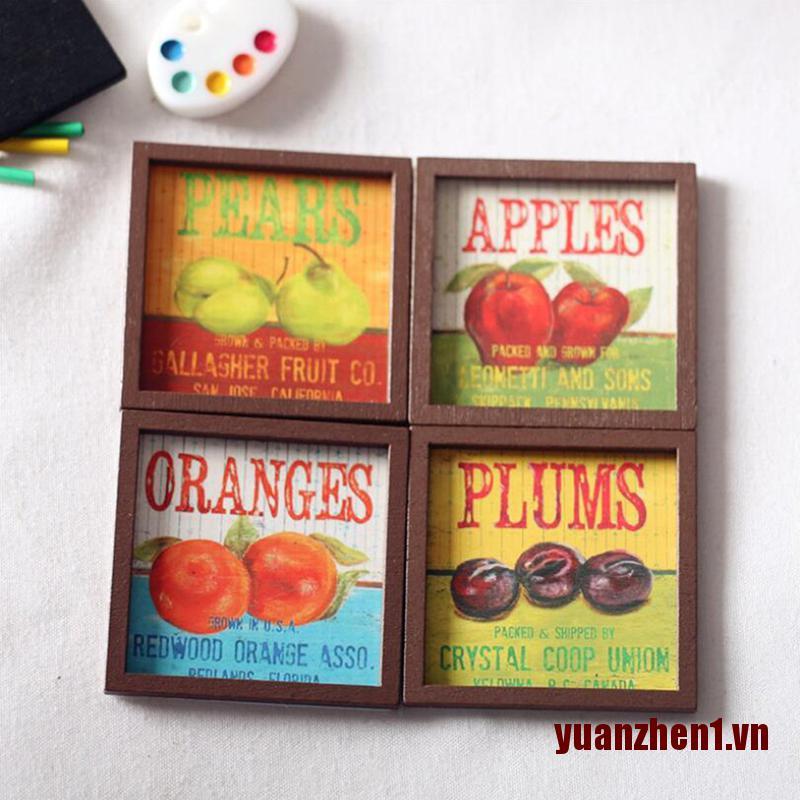 Tranh Treo Tường Hình Trái Cây Tỉ Lệ 1 / 12 Trang Trí Nhà Búp Bê