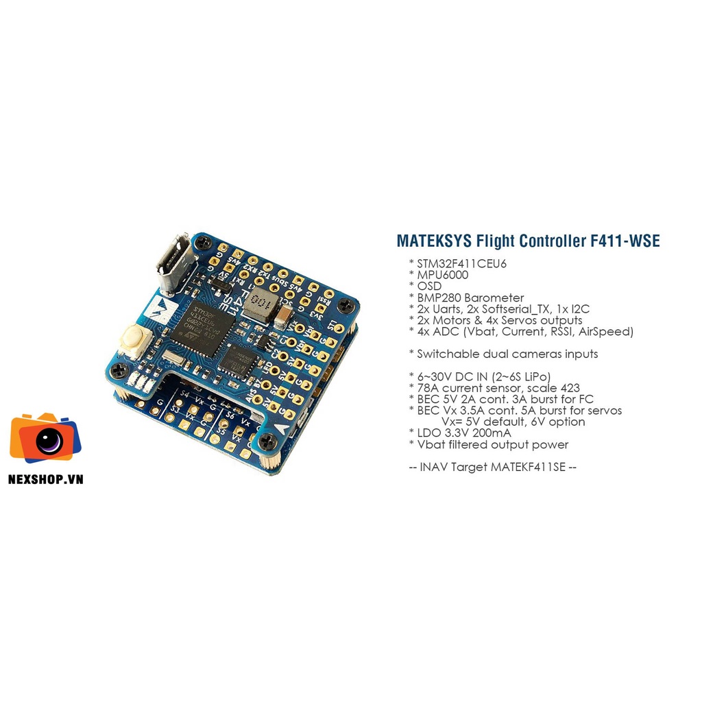 Flight Controller F411-WSE | Mateksys