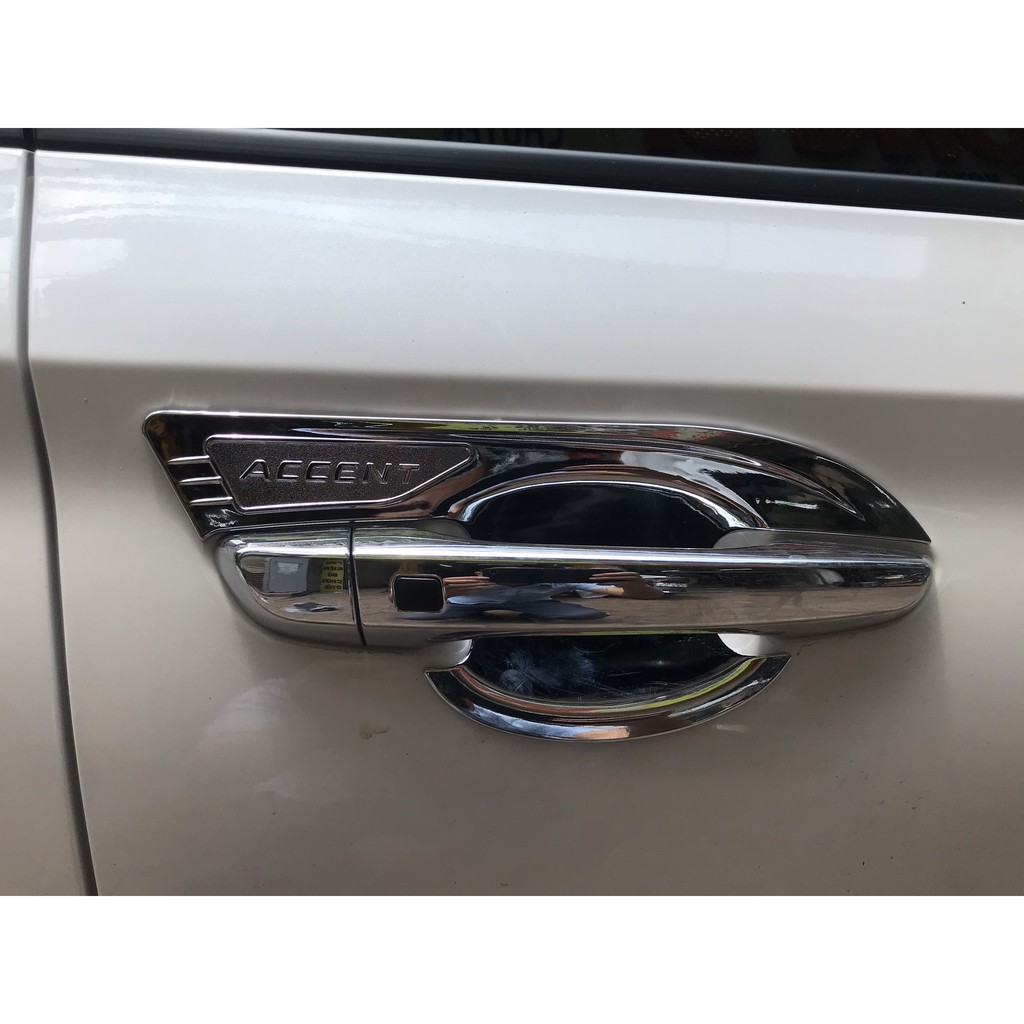 Ốp tay nắm, hõm cửa xe Hyundai Accent 2018- 2019- 2020- 2021 - 2022-2023 Nhựa ABS mạ crom cao cấp