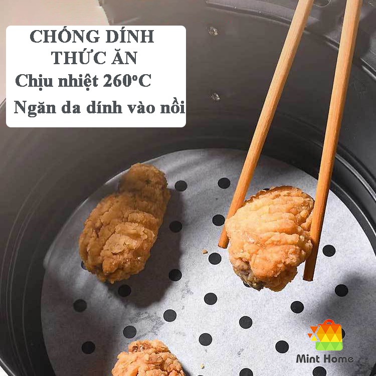 Giấy nến đục lỗ tròn chống dính lót cho nồi chiên không dầu, khuôn làm bánh, lò nướng thịt thay thế giấy bạc | WebRaoVat - webraovat.net.vn