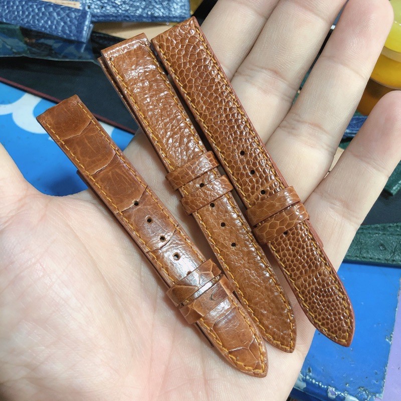 Dây Da Đồng Hồ Đà Điểu Handmade Cao Cấp Thay Cho Đồng Hồ Nữ