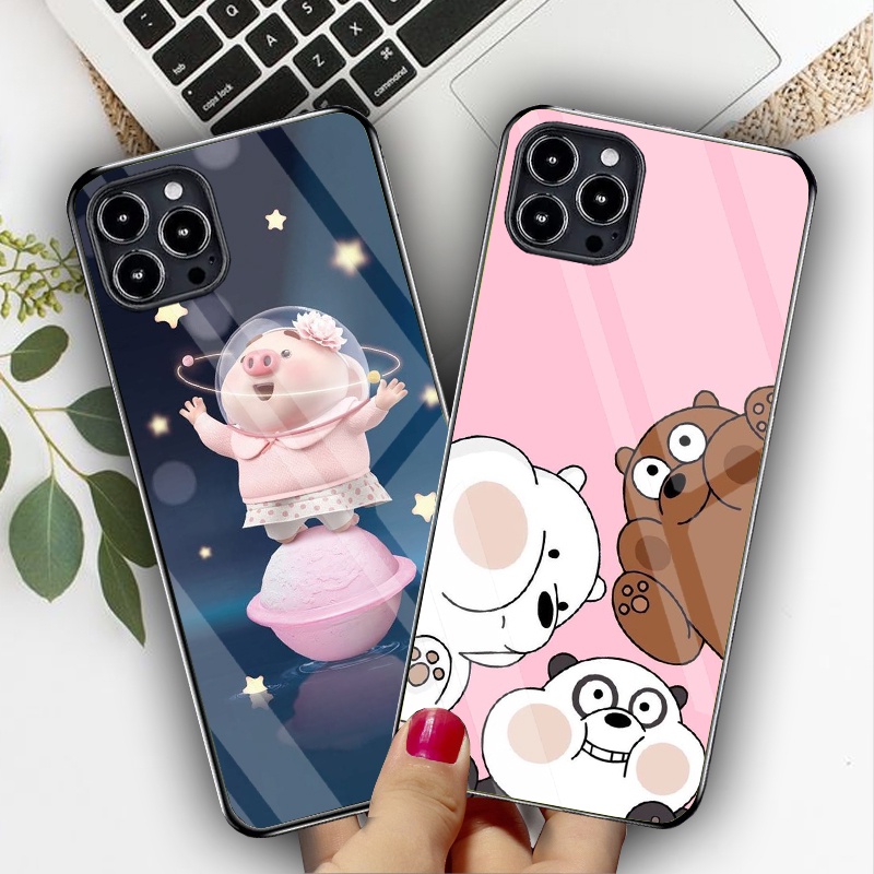 Ốp Lưng Iphone 13, 13 Pro, 13 Promax Mặt kính cường lực Cao Cấp